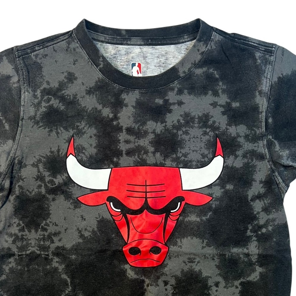 Kids Large L 14-16 Chicago Bulls NBA Tie Dye T Shirt Gray‎ Red Short Sleeve J4